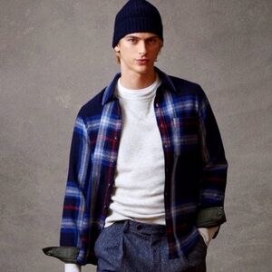 Todd Snyder Blue Plaid Wool Guide Shirt-Jacket